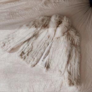 Vintage 70s/80s Genuine Fox Fur Cream Coat M